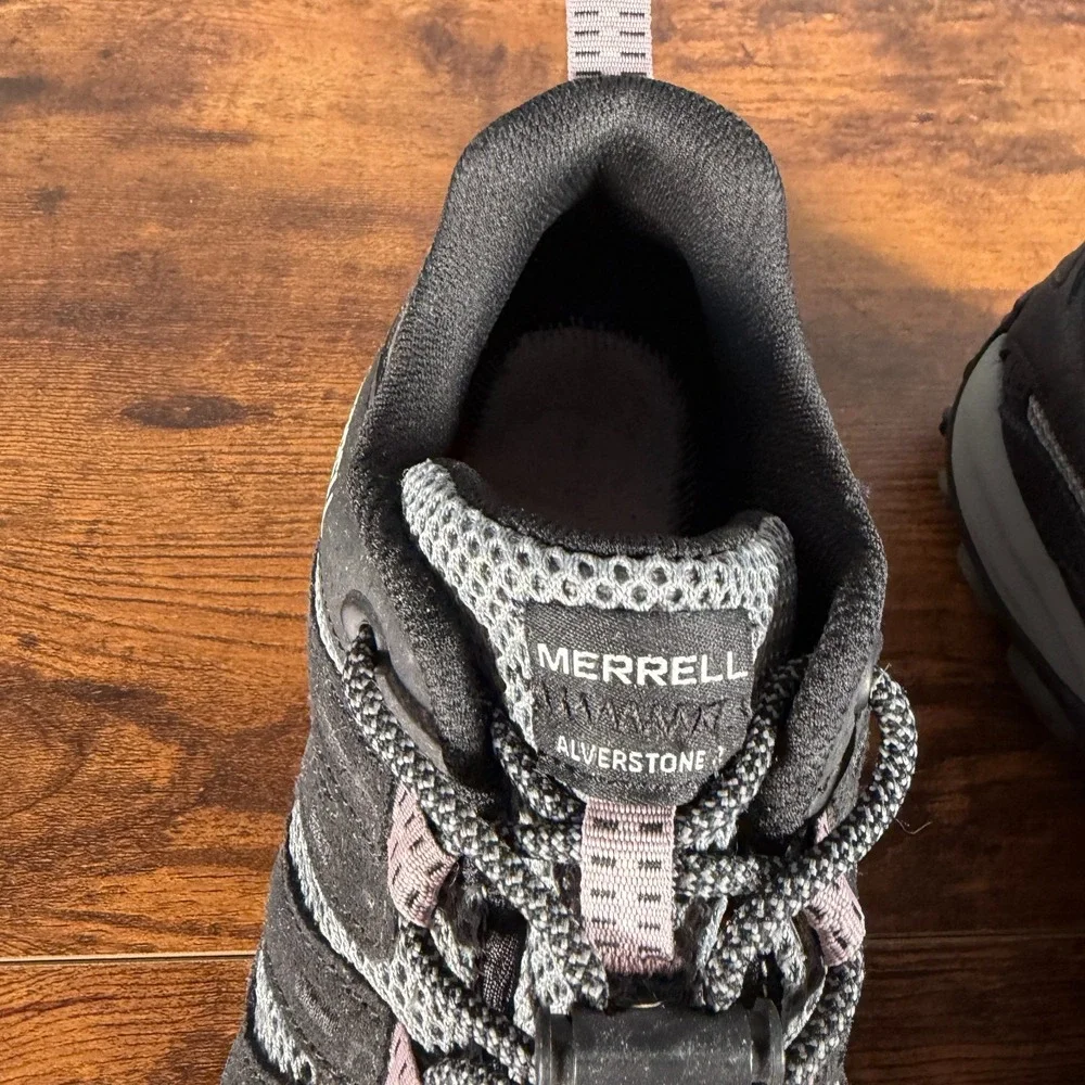 Merrell Alverstone 2 Hiking Shoes Womens Size 9.5 Black Purple Trail J037056